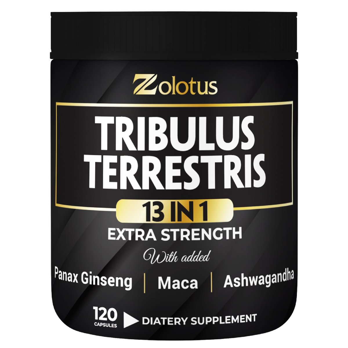 Zolotus 13-in-1 Tribulus Terrestris Kapseln mit Maca, Bockshornklee, Panax Ginseng, Sägepalme, Tongkat Ali, Shilajit & mehr – Energie- und Ausdauerergänzung für Männer und Frauen – 120 Kapseln