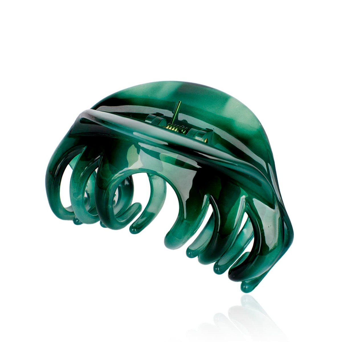 Rosette Haarspange Große Chic Styling Organisches Glas Haarklammer - Clips und Haarspangen für Frauen und Mädchen - Drinnen/Draußen Haargriff Barrette für Dickes Haar (Grün)