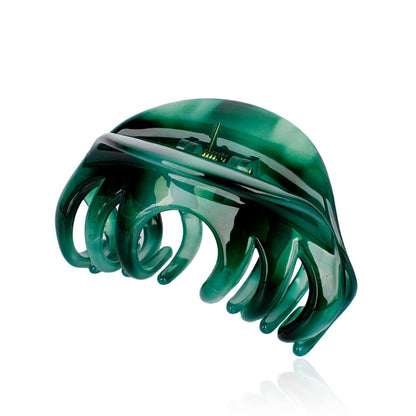 Rosette Haarspange Große Chic Styling Organisches Glas Haarklammer - Clips und Haarspangen für Frauen und Mädchen - Drinnen/Draußen Haargriff Barrette für Dickes Haar (Grün)