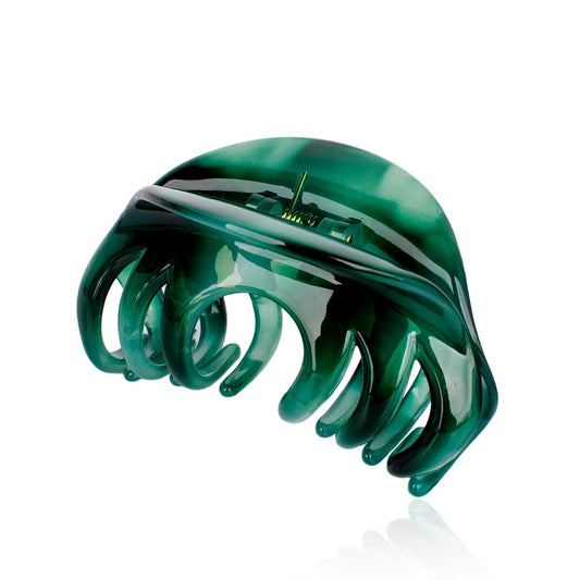 Rosette Haarspange Große Chic Styling Organisches Glas Haarklammer - Clips und Haarspangen für Frauen und Mädchen - Drinnen/Draußen Haargriff Barrette für Dickes Haar (Grün)