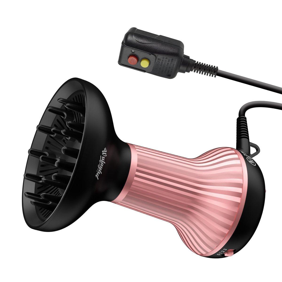 WUFAYHD Diffusor-Haartrockner für Locken mit Keramik-Technologie, Leicht und elegant, 2-in-1, Geschenk für Sie, Reduziert Frizz, Verbessert Locken, Volumen, Tragbarer Haartrockner, ALCI-Sicherheitsstecker