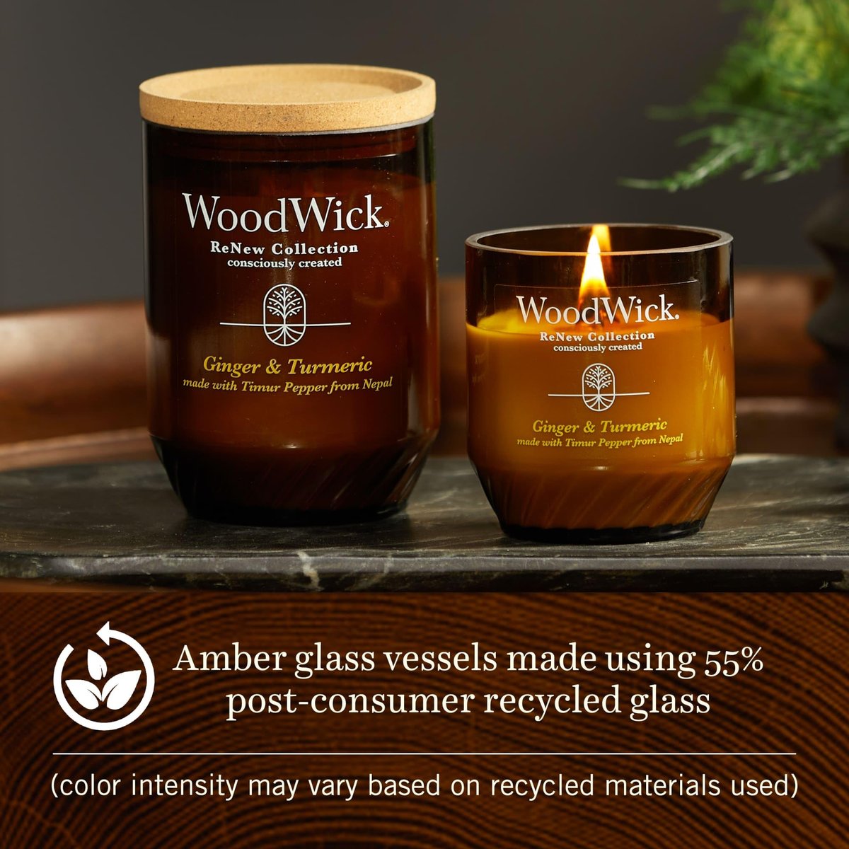 WoodWick Ginger & Turmeric Duftkerze 6 oz – Geschenkidee mit knisterndem Docht