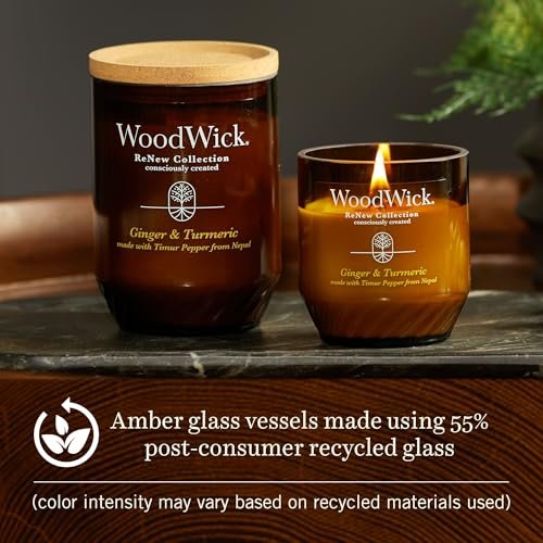 WoodWick Ginger & Turmeric Duftkerze 6 oz – Geschenkidee mit knisterndem Docht
