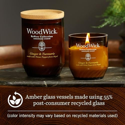 WoodWick Ginger & Turmeric Duftkerze 6 oz – Geschenkidee mit knisterndem Docht