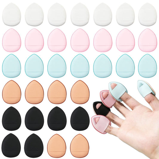 40 Stück Mini Make-up Puff Dreieckiger Make-up Puff Fingerweicher Set-Schwamm Puder Foundation Kosmetik Fingerpuff für Damen
