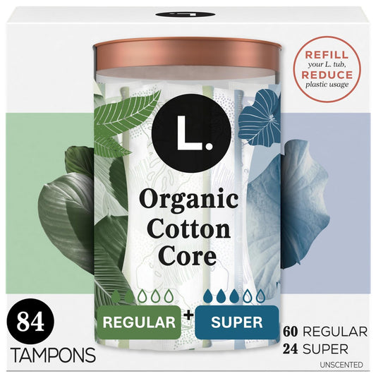 L. Cotton Tampons Regular/Super Multipack, 84 Stück – Chlorfrei, ohne Pestizide, Duft- & Farbstoffe