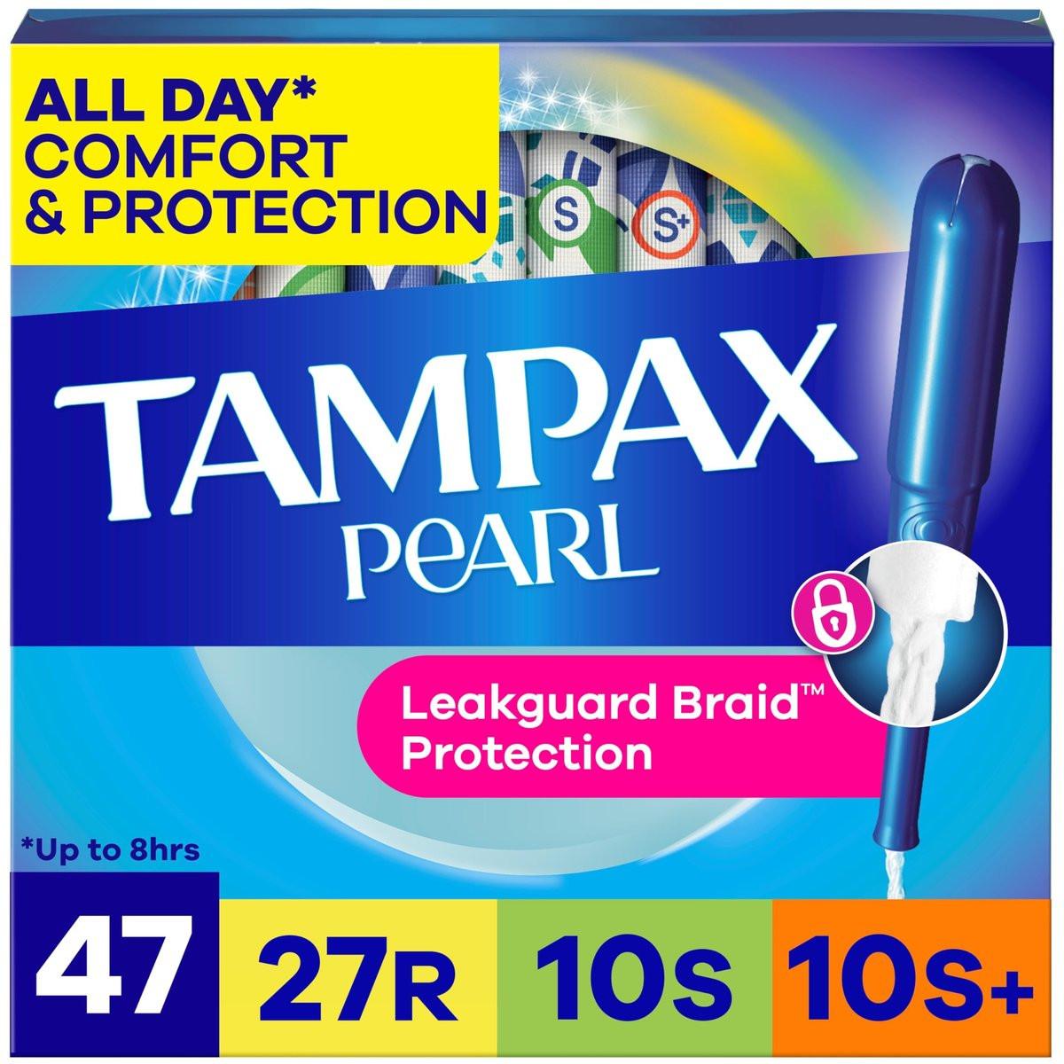 Tampax Pearl Tampons Multipack – Regular/Super/Super+ Saugstärke, 47 Stück, unparfümiert