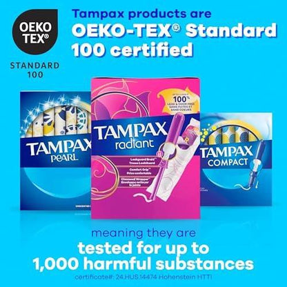 Tampax Pearl Tampons Multipack – Regular/Super/Super+ Saugstärke, 47 Stück, unparfümiert