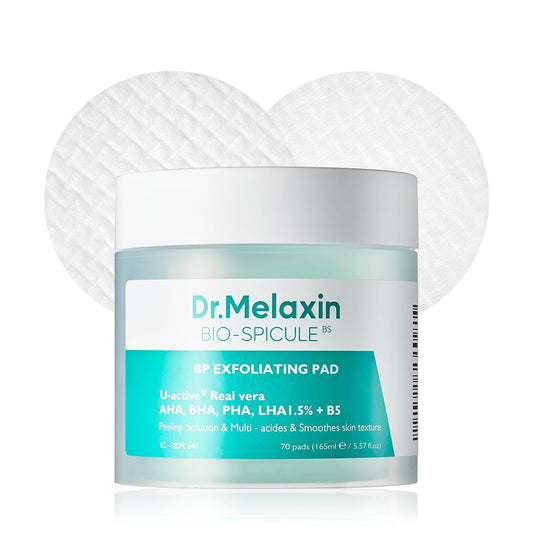 Dr.Melaxin BP Pore Exfoliating Pad – Tiefenreinigung für abgestorbene Haut & Mitesser, verfeinert Poren, beugt Unreinheiten vor, verbessert die Hautstruktur, koreanische Hautpflege, 165 ml, 70 Tücher