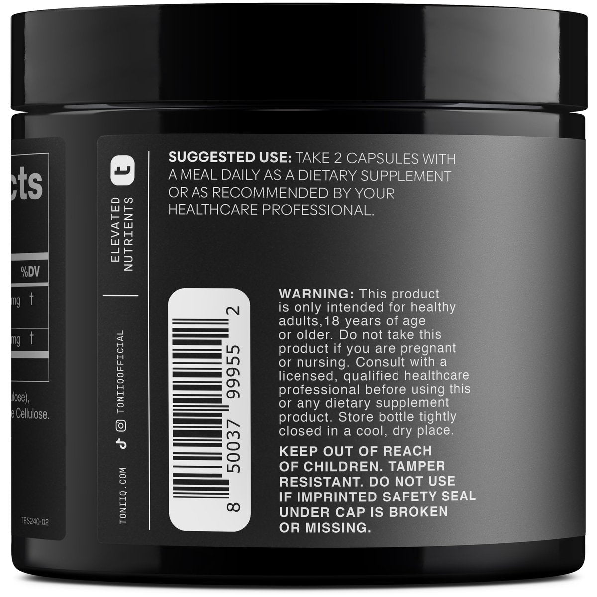 Toniiq Tribulus Terrestris für Männer – Ultrahochpotenter 25:1 Extrakt mit 95% Saponinen – 1300 mg reine & konzentrierte Formel – Laborgeprüft auf Reinheit & Qualität – 240 Kapseln