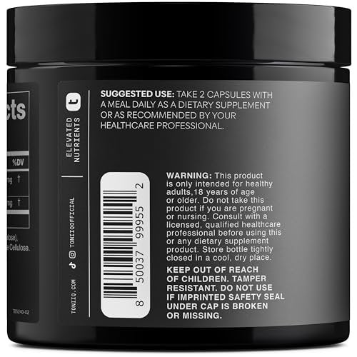 Toniiq Tribulus Terrestris für Männer – Ultrahochpotenter 25:1 Extrakt mit 95% Saponinen – 1300 mg reine & konzentrierte Formel – Laborgeprüft auf Reinheit & Qualität – 240 Kapseln