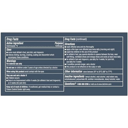 Lotrimin® AF Creme gegen Fußpilz, 1% Clotrimazol Antimykotische Creme, klinisch wirksam, 30 g