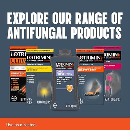 Lotrimin® AF Creme gegen Fußpilz, 1% Clotrimazol Antimykotische Creme, klinisch wirksam, 30 g