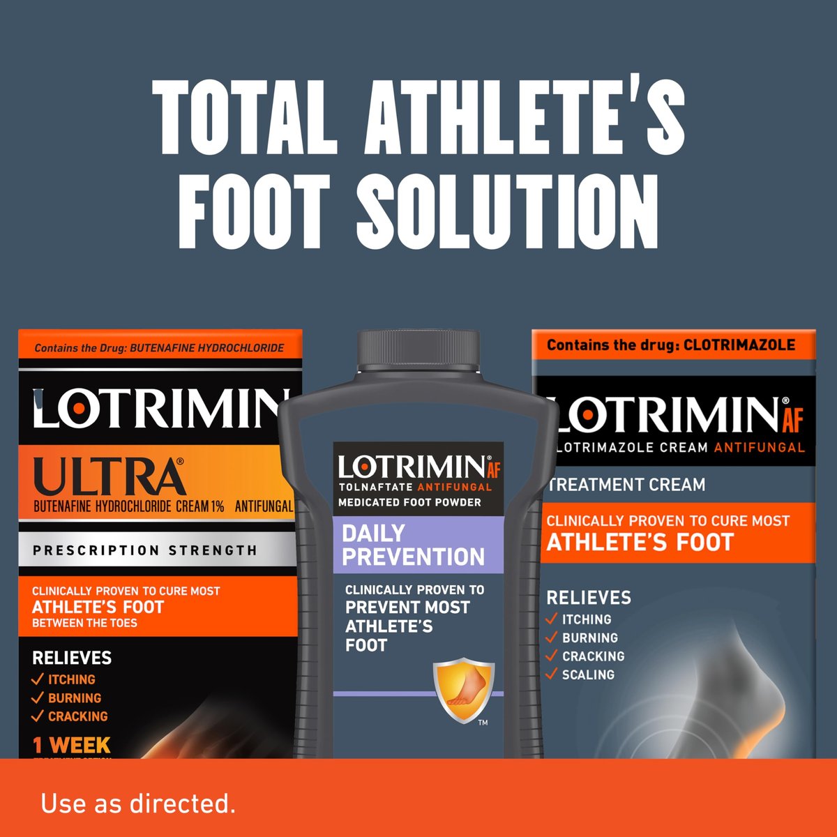 Lotrimin® AF Creme gegen Fußpilz, 1% Clotrimazol Antimykotische Creme, klinisch wirksam, 30 g