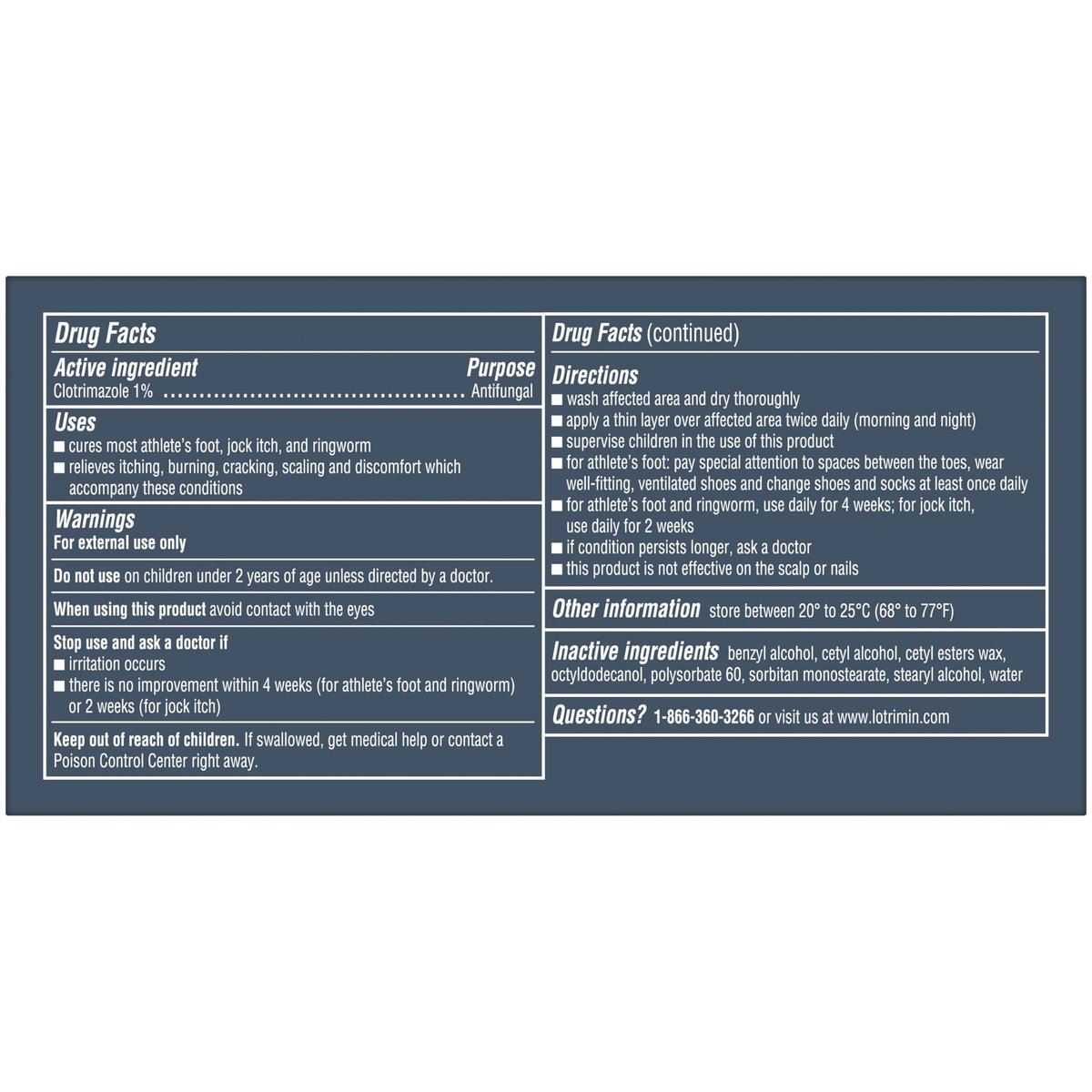 Lotrimin® AF Creme gegen Fußpilz, 1% Clotrimazol Antimykotische Creme, klinisch wirksam, 30 g