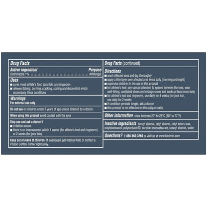 Lotrimin® AF Creme gegen Fußpilz, 1% Clotrimazol Antimykotische Creme, klinisch wirksam, 30 g