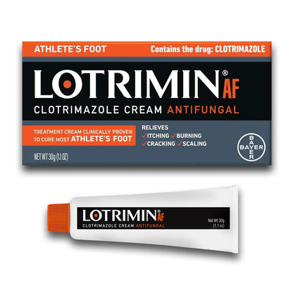 Lotrimin® AF Creme gegen Fußpilz, 1% Clotrimazol Antimykotische Creme, klinisch wirksam, 30 g