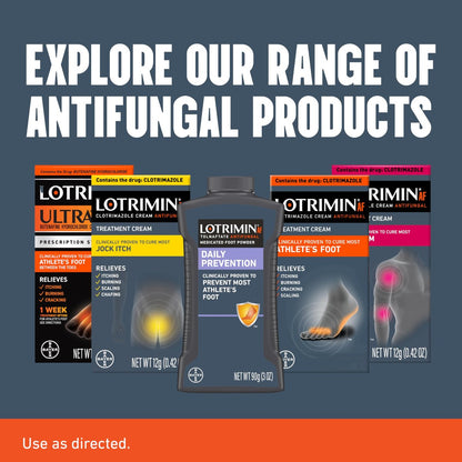 Lotrimin® AF Creme gegen Fußpilz, 1% Clotrimazol Antimykotische Creme, klinisch wirksam, 30 g