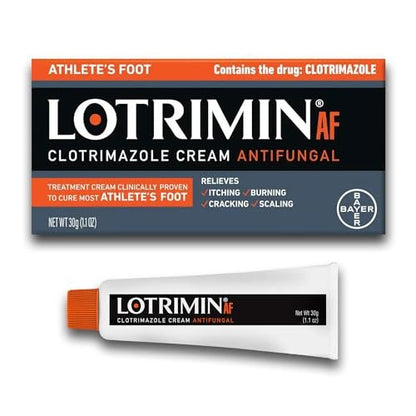 Lotrimin® AF Creme gegen Fußpilz, 1% Clotrimazol Antimykotische Creme, klinisch wirksam, 30 g