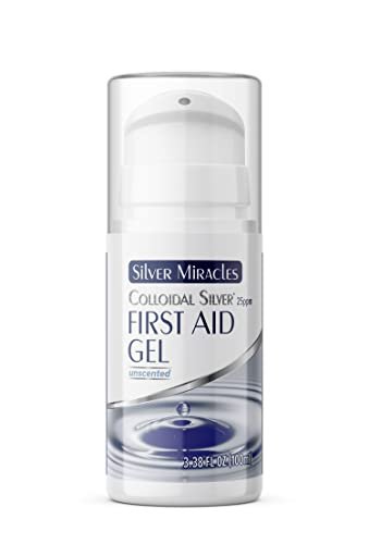 Silver Miracles Kolloidales Silber Erste-Hilfe-Gel - Luftdichte Flasche - Nano-Silber-Gel Wundpflege - Heilsalbe für Verbrennungen, Sonnenbrand & gereizte Haut - Duftlos - 100 ml - 25 PPM