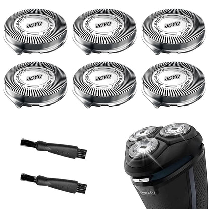 SH30 Ersatzköpfe für Philips Norelco 3000 - Kompatible Scherköpfe für Series 3000, 2000, 1000, 3500 - Upgrade SH30/52 - 6er-Pack + 2 Bürsten