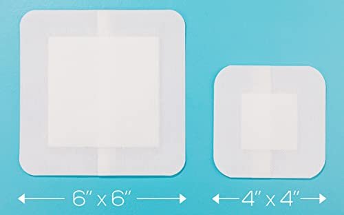 GauzeCare Island Wundverband 6x6 Zoll (25 Stück) | Steriler, einzeln verpackter Wundverband mit saugfähigem 4x4 Zoll Vlieskissen und Acrylkleberand | Wasserabweisende, hautfreundliche Wundauflagen