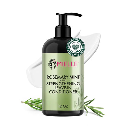 Mielle Organics Rosemary Mint Stärkender Leave-In Conditioner für Locken – Feuchtigkeitsspendende Haarpflege mit Biotin für geschmeidiges, glänzendes Haar (355 ml)