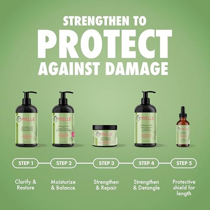 Mielle Organics Rosemary Mint Stärkender Leave-In Conditioner für Locken – Feuchtigkeitsspendende Haarpflege mit Biotin für geschmeidiges, glänzendes Haar (355 ml)