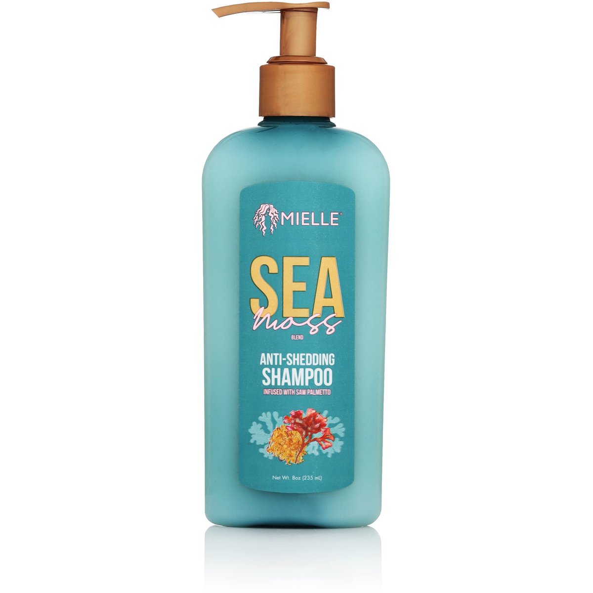 Mielle Organics Sea Moss Anti-Shedding Haar-Shampoo – Feuchtigkeitsspendendes Shampoo für trockenes Haar – Stärkt die Haarsträhnen für weniger Haarausfall – Verbessert Aussehen und Gefühl nach einmaliger Anwendung (237 ml)