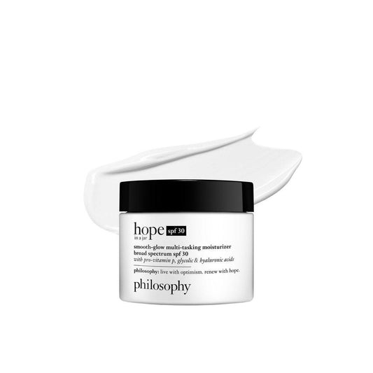 philosophy hope in a jar smooth-glow Multi-Tasking Gesichtsfeuchtigkeitscreme mit SPF 30 – mit Pro-Vitamin P, Glykolsäure & Hyaluronsäure – für tiefe & langanhaltende Feuchtigkeit – 2 fl oz