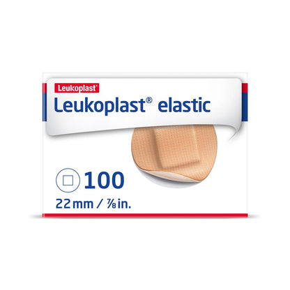 Leukoplast Elastic Wundpflaster – dehnbare und hautfreundliche Pflaster für Finger, Ellenbogen, Knie und Handgelenke – runde Pflaster, 2,2 cm, 100 Stück