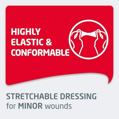 Leukoplast Elastic Wundpflaster – Dehnbare, hautfreundliche Pflaster für Finger, Ellenbogen, Knie und Handgelenke – Oval Spot, 3,2 cm, Box mit 100 Stück