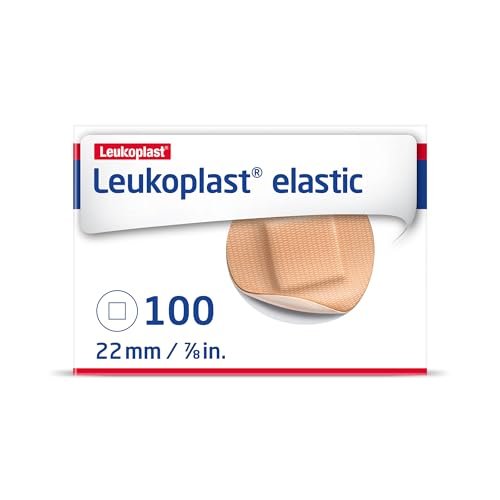 Leukoplast Elastic Wundpflaster – dehnbare und hautfreundliche Pflaster für Finger, Ellenbogen, Knie und Handgelenke – runde Pflaster, 2,2 cm, 100 Stück
