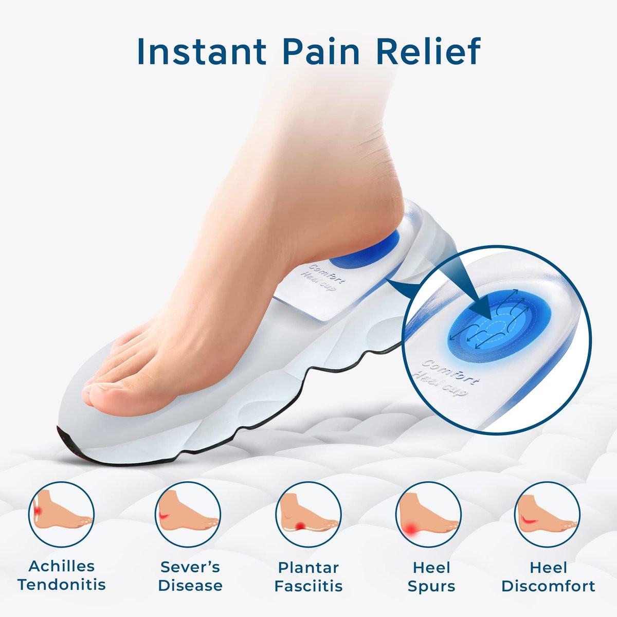Figly Gel-Fersenkissen gegen Fersenschmerzen (4er-Pack) – Gel-Fersenpolster, Fersenstützen für Männer und Frauen bei Plantarfasziitis, Fersensporn
