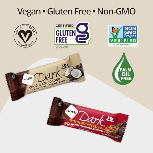 NuGo Dark Variety Box – 12 Riegel mit 11-12 g Protein, vegan, glutenfrei, koscher
