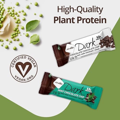 NuGo Dark Variety Box – 12 Riegel mit 11-12 g Protein, vegan, glutenfrei, koscher