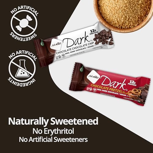 NuGo Dark Variety Box – 12 Riegel mit 11-12 g Protein, vegan, glutenfrei, koscher