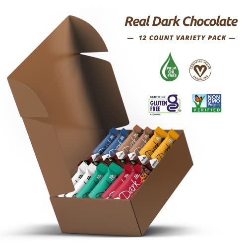 NuGo Dark Variety Box – 12 Riegel mit 11-12 g Protein, vegan, glutenfrei, koscher