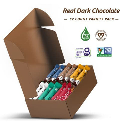 NuGo Dark Variety Box – 12 Riegel mit 11-12 g Protein, vegan, glutenfrei, koscher