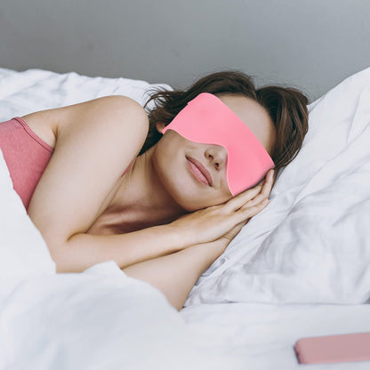 FRESHME Zero Pressure Schlafmaske – Leichte, atmungsaktive Augenmaske mit Ohrhaken-Band für alle Schlafpositionen – Schwarz