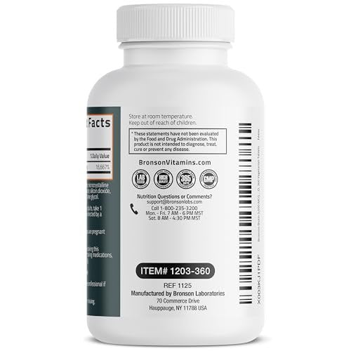 Bronson Biotin 5.000 MCG – Hochdosiertes Biotin für gesundes Haar, Haut und Nägel sowie Energieproduktion – 360 vegetarische Tabletten