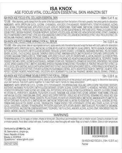 ISA KNOX Age Focus Vital Collagen Essential Toner & Prime Set (177 ml) – Koreanische Hautpflege von LG Beauty