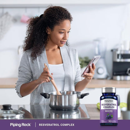 Piping Rock Resveratrol Complex | 90 Kapseln | Ultra Potent | Non-GMO, Glutenfrei