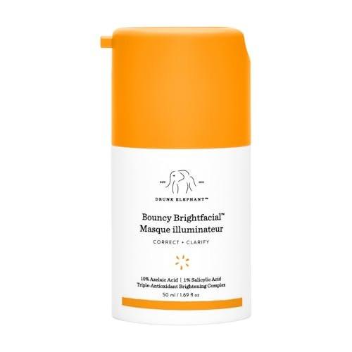 Drunk Elephant Bouncy Brightfacial – 50 ml/1,69 fl oz – Illuminierende Gesichtsmaske – Saubere klinische Hautpflege – Tierversuchsfrei – Dermatologisch getestet – Frei von ätherischen Ölen, Silikonen und Duftstoffen