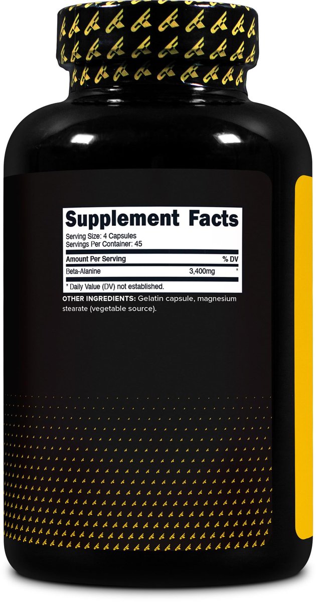 Primaforce Beta-Alanin Kapseln 3.400 mg, 180 Kapseln (45 Portionen) - Hochwirksames Beta-Alanin Supplement