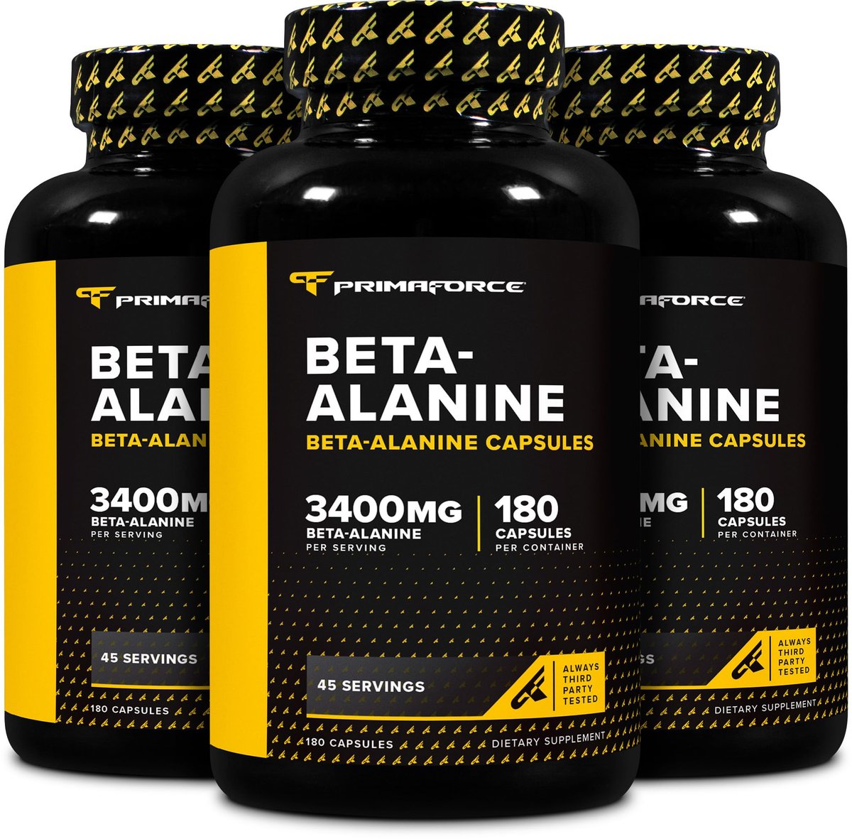 Primaforce Beta-Alanin Kapseln 3.400 mg, 180 Kapseln (45 Portionen) - Hochwirksames Beta-Alanin Supplement