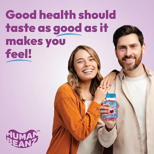 Human Beanz Multivitamin Jelly Bean Gummies mit Zink für Männer und Frauen, Immununterstützung, Nahrungsergänzungsmittel für Erwachsene, vegetarisch, 120 Berry Blast Jelly Beans, koscher