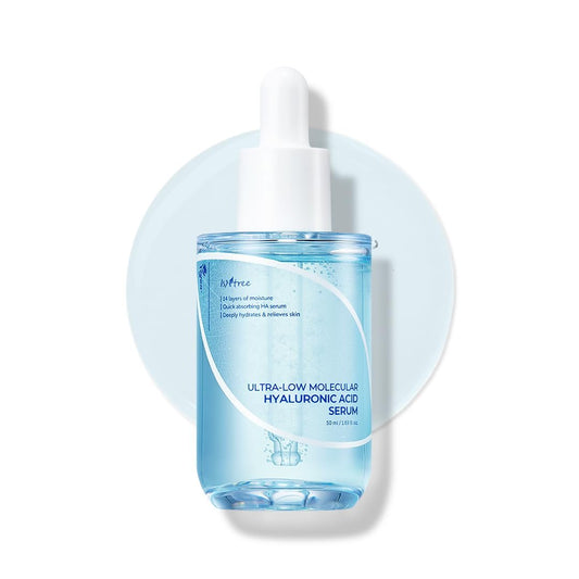 ISNTREE Ultra-Low Molecular Hyaluronic Acid Serum 1,69 fl.oz | Vegane koreanische Hautpflege | 14-fach Hyaluronsäure | Tiefenhydratation | Leicht & schnell einziehend