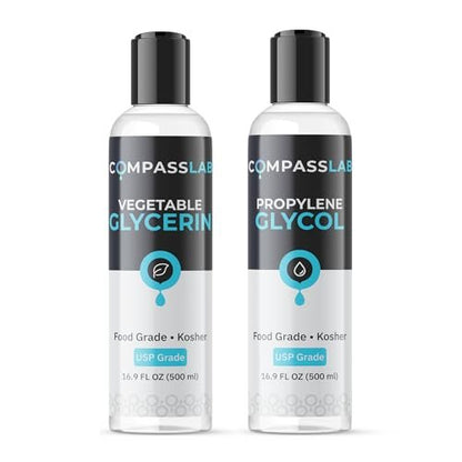 COMPASS LABORATORY Propylenglykol & pflanzliches Glycerin – 500 ml je Flasche | USP-Qualität, hochreine Mischlösungen