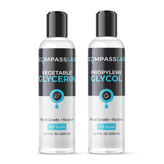 COMPASS LABORATORY Propylenglykol & pflanzliches Glycerin – 500 ml je Flasche | USP-Qualität, hochreine Mischlösungen